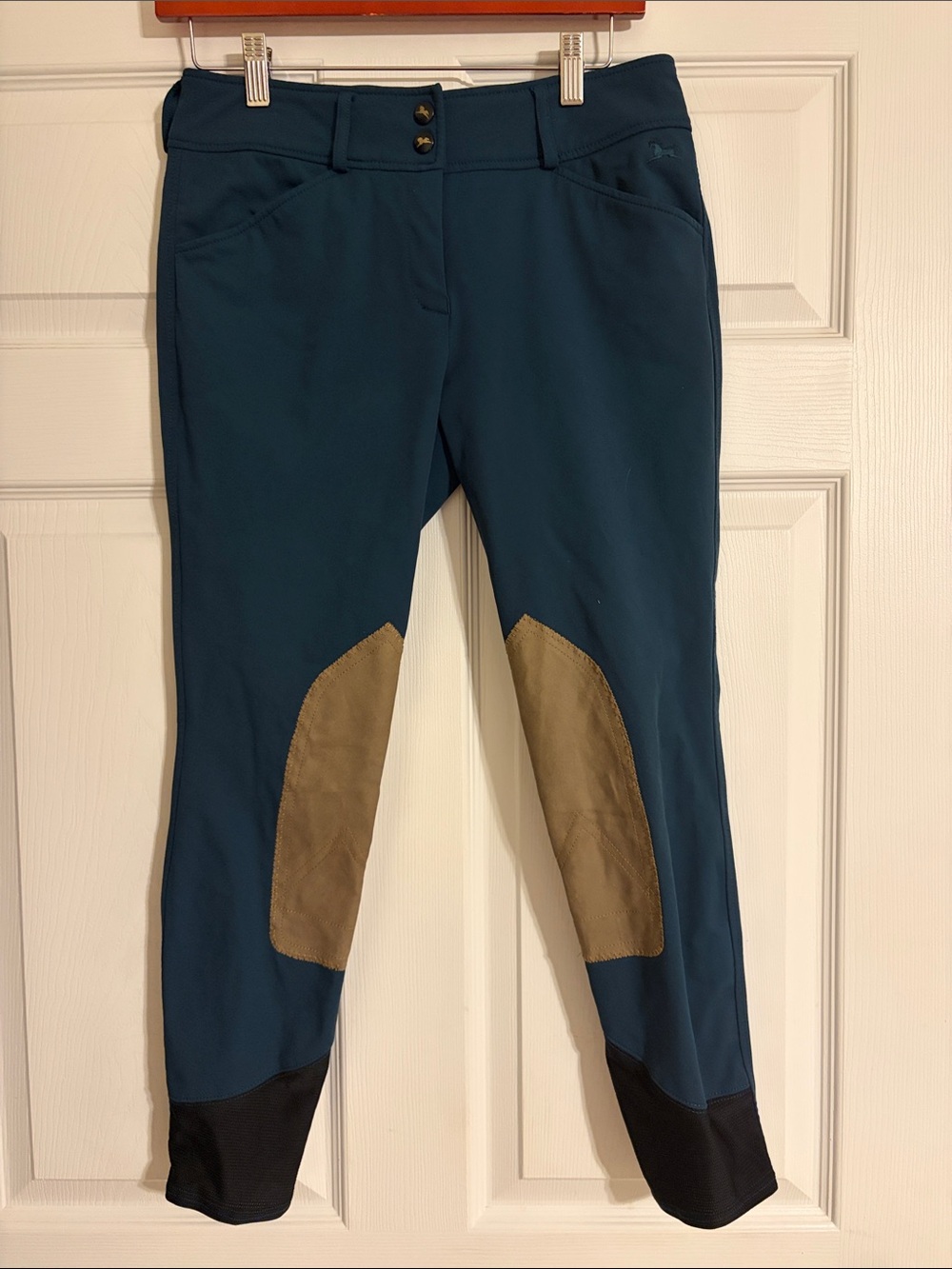 R.J. Classics Gulf Natural Rise Knee Patch Breeches Blue